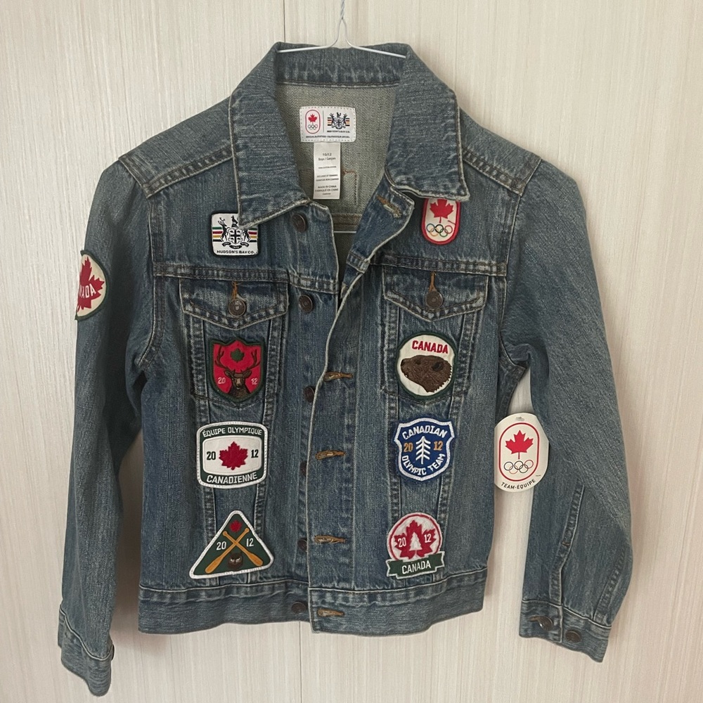 BNWT Hudson Bay Olympic Team 2012 Jean Jacket for boys size 10/12